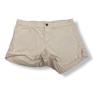 H&M Womens Shorts Size 4 Pink Cuffed Twill‎ High Rise Cotton Blend Stretch